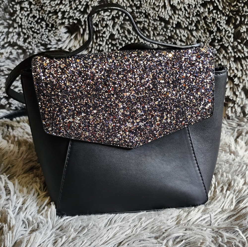 Black Bag with Convertible Straps Crossbody Backpack